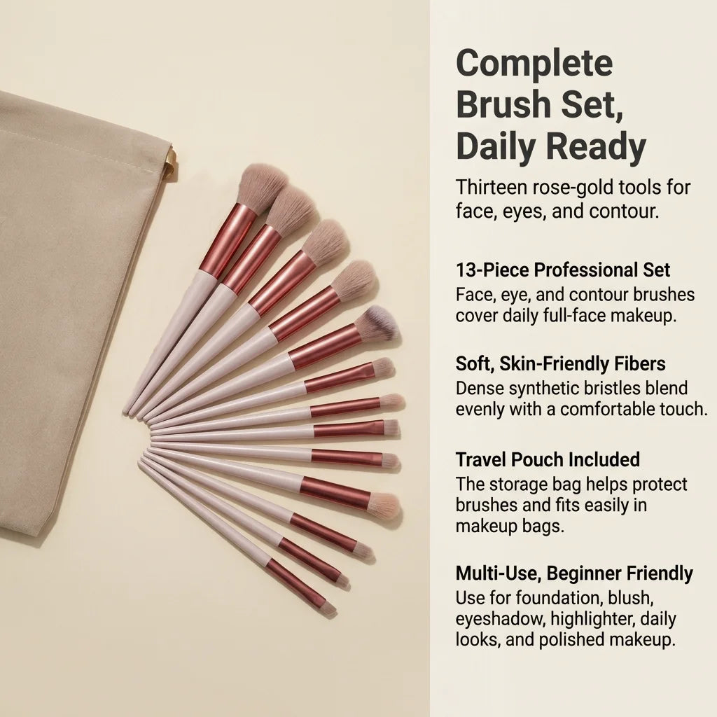Set 13 Pinceaux Maquillage Visage & Yeux VELYORA — vue 7