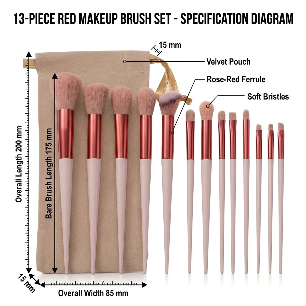 Set 13 Pinceaux Maquillage Visage & Yeux VELYORA — vue 11