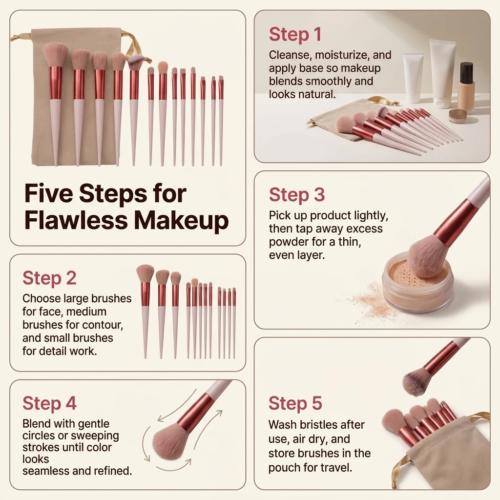 Set 13 Pinceaux Maquillage Visage & Yeux VELYORA — vue 10