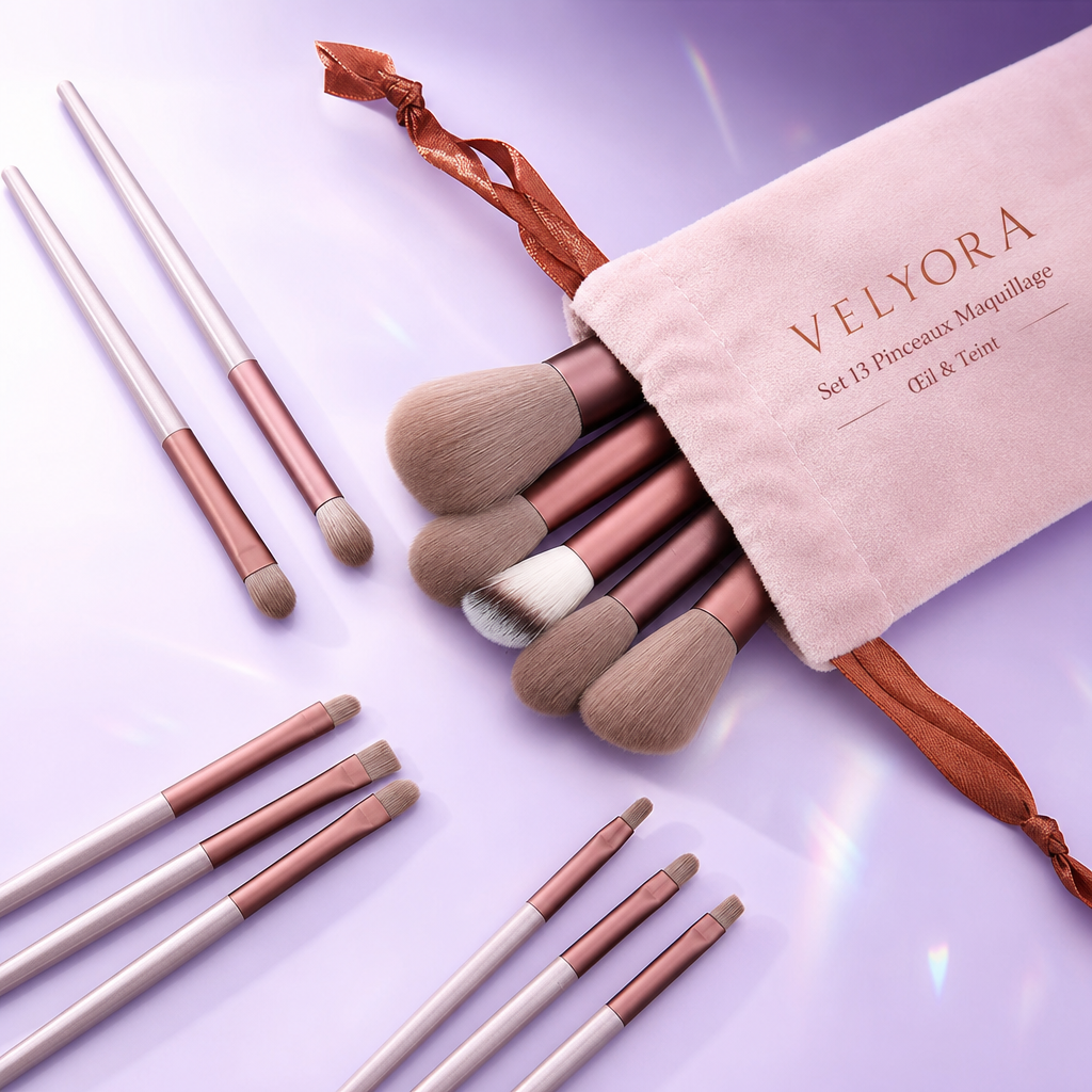 Set 13 Pinceaux Maquillage Visage & Yeux VELYORA